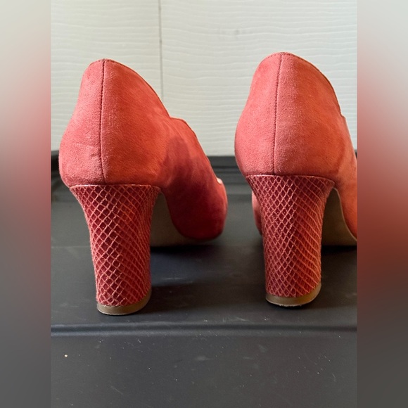 Chic orange Suede Pointed Heels - Picture 5 of 6